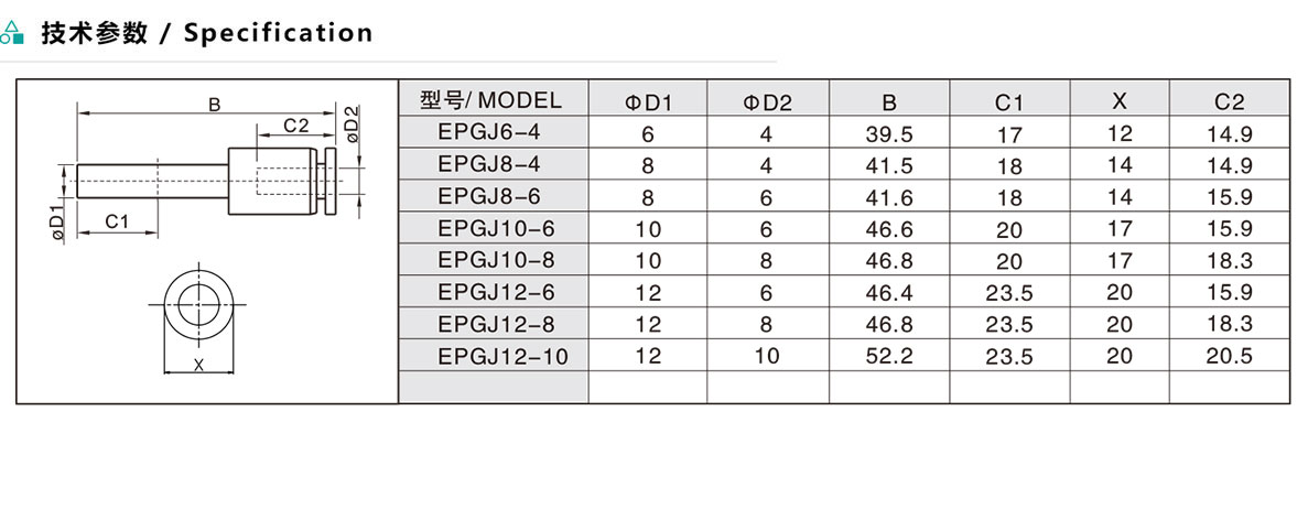 EPGJAPGJ 減徑直通插頭